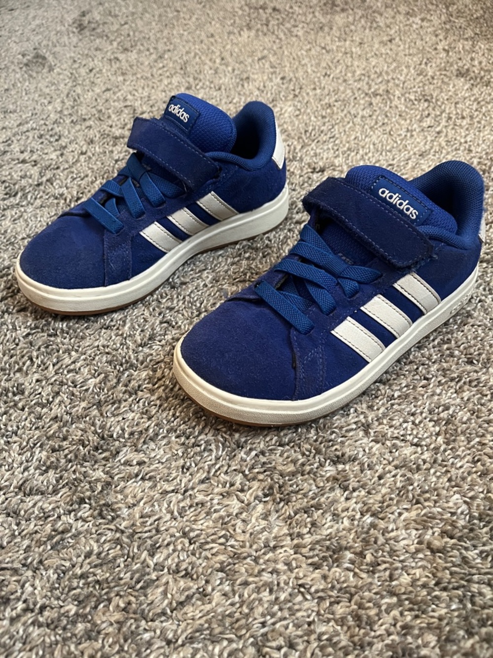 adidas Kids Royal Blue Sneakers with White Stripes